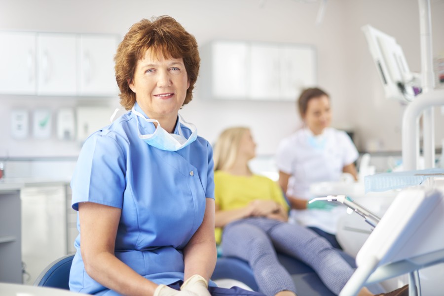 mature female dentist portrait